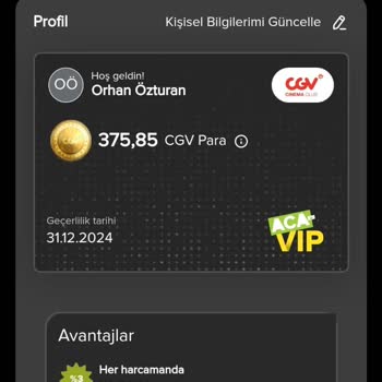 Paribu Cineverse CGV Cinema Club Üyeliğine Ait Aça Vıp Yalanlar...