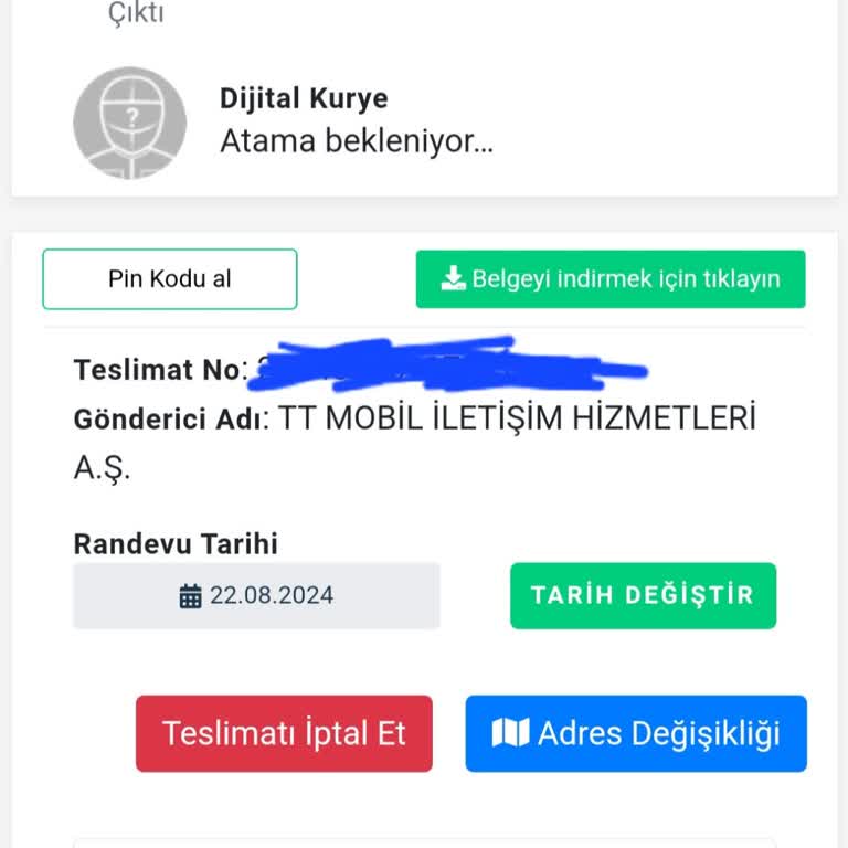 Dijital Kurye Firmasının Bana Sormadan Teslimat Tarihini Değiştirmesi