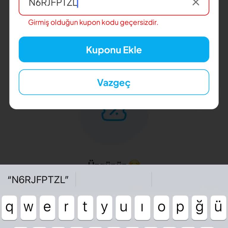 Obilet Kodu Geçersiz Diyor