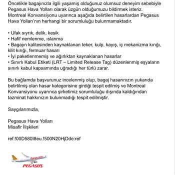 Pegasus Valiz Kaybı Ve Hasarlı Teslim
