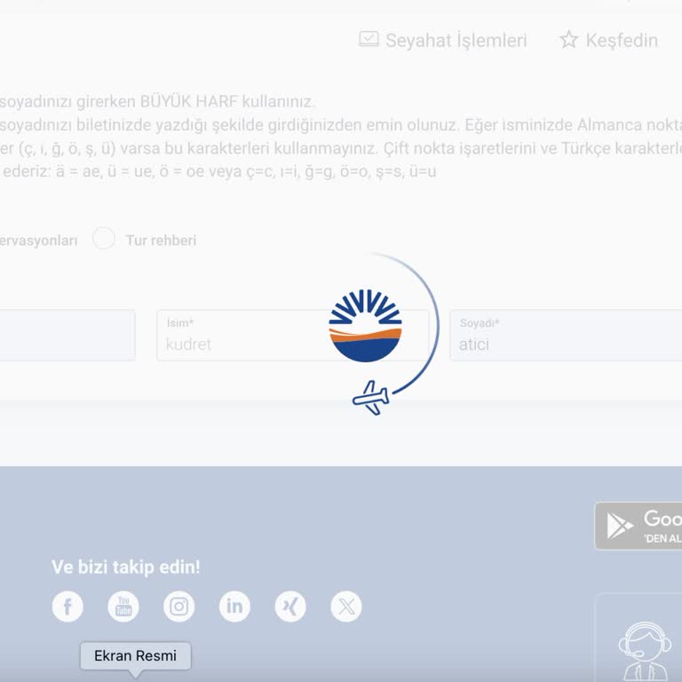 Sunexpress Online Sistemi Çalışmıyor