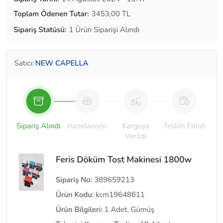 Çiçek Sepeti New Capella Satıcısı Mağduriyeti