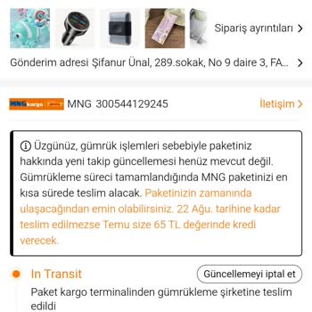Temu Gümrük Ve MNG Kargo Sorunu