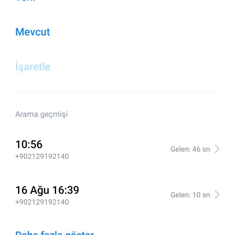 0212 919 21 40 Şüpheli Numara Araması