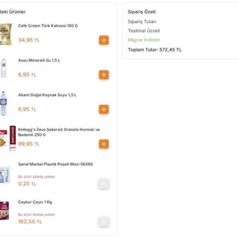 Migros Sözde İndirim Yapılıyor Ama Sipariş Gönderilmiyor