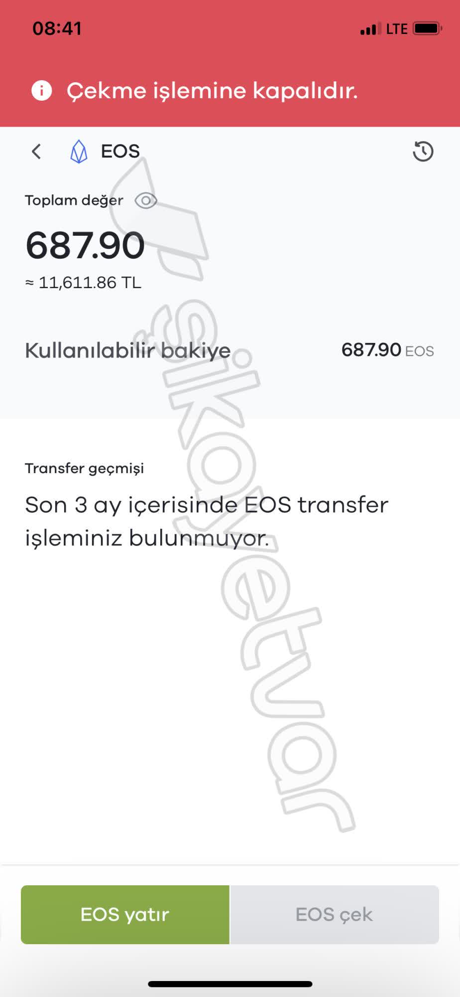 Paribu EOS Coin Çekme İşlemi Kapalı - Şikayetvar