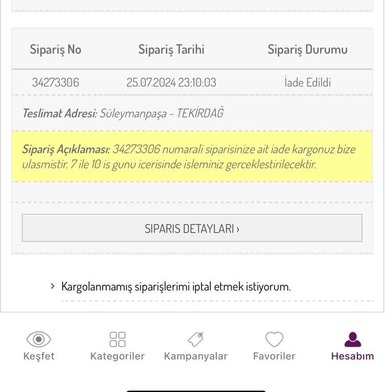 Sefamerve İade Sürecinde Yaşanan Sorunlar