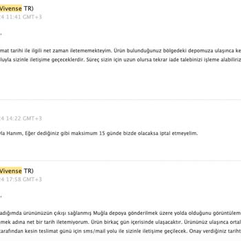 Vivense Ürün Teslimat Süreci