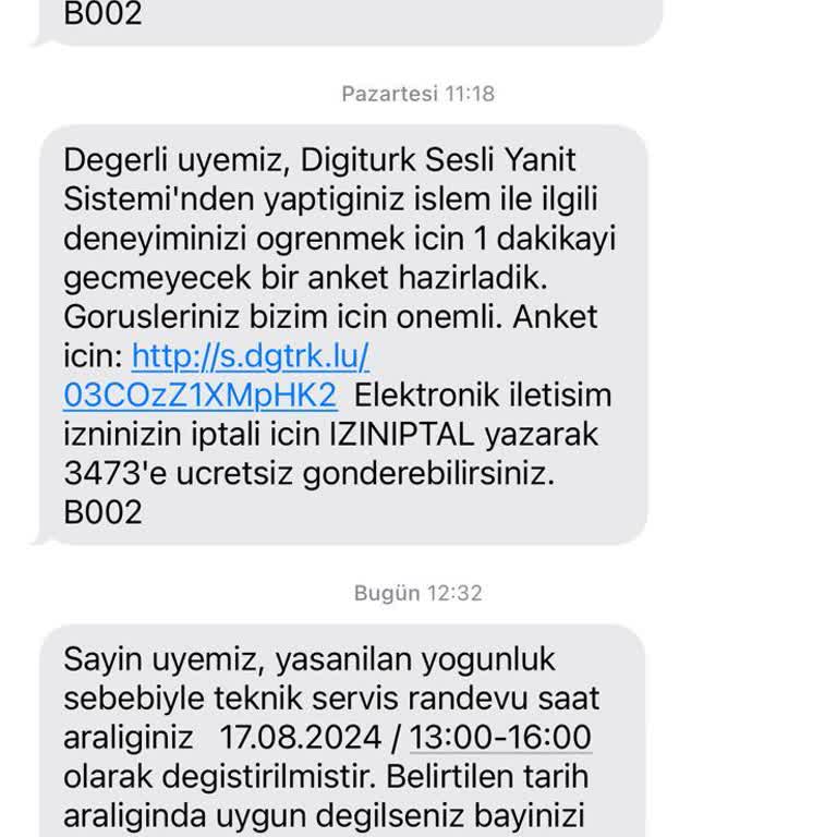 Digiturk Kurulum İçin Söylenen Sözler