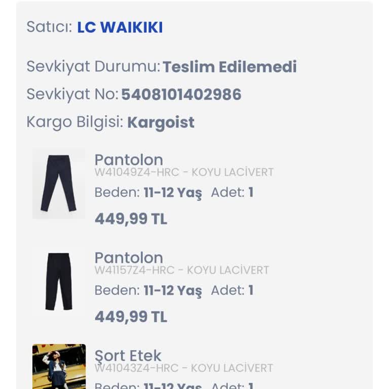 LCW Ve Kargoist Kargomun Teslim Edilememesi