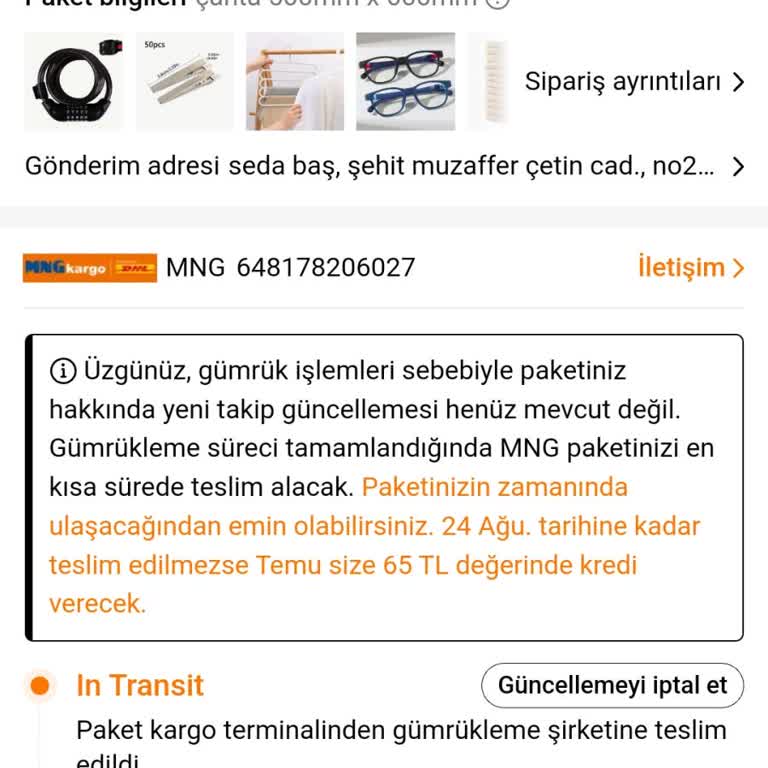 Temudan Gelen Ürünlerin Gümrüğe Takılması