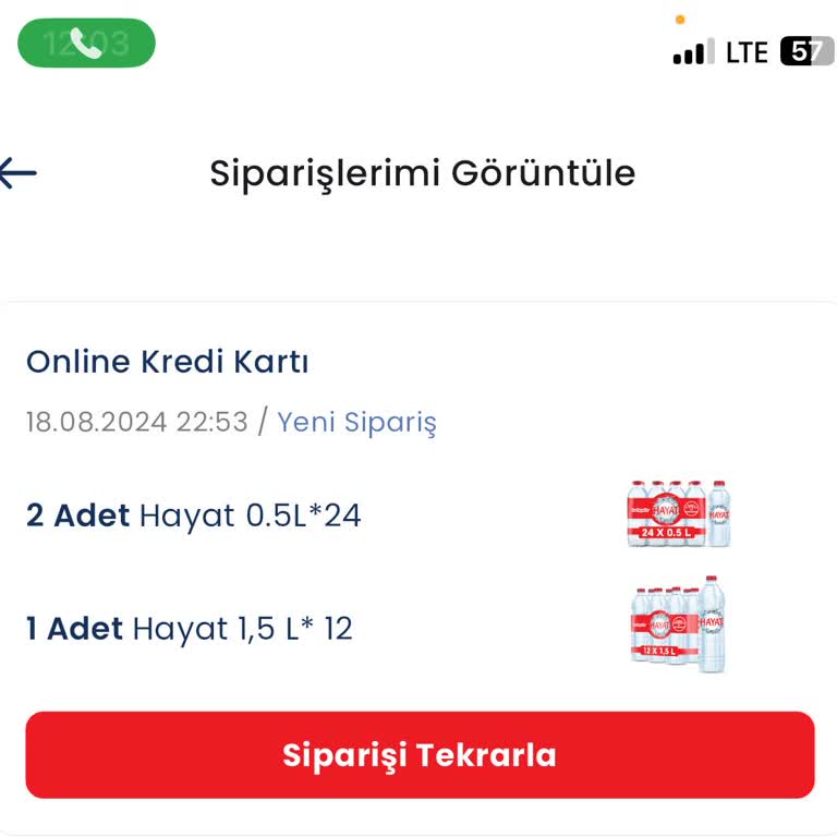 Hayat Su Danone Hayat İçecek Gelmeyen Sipariş