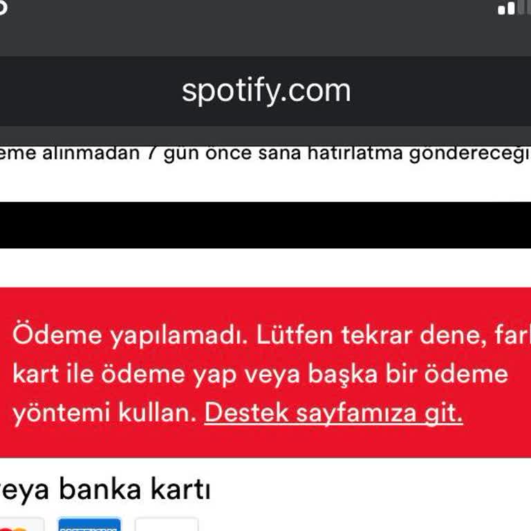 Spotify Ödeme Yapılamadı Hatası