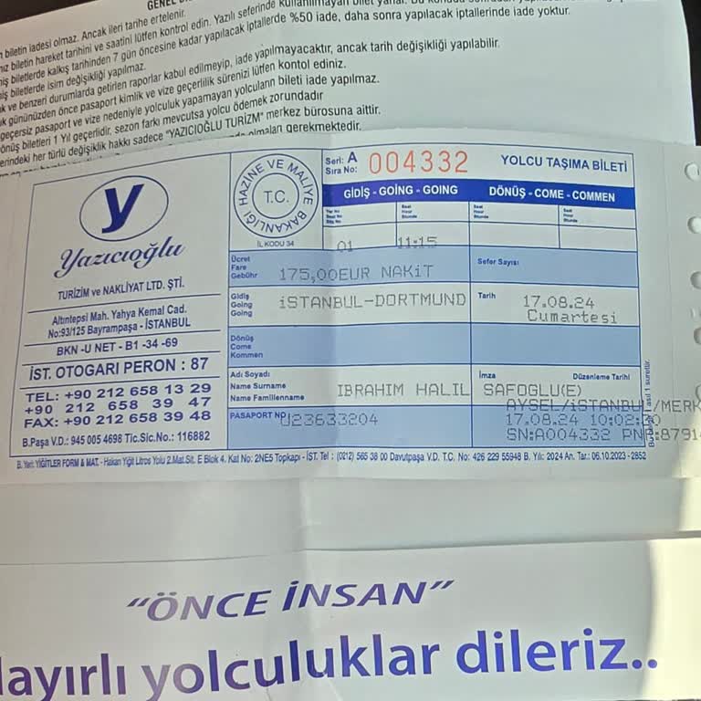 Yazıcıoğlu Turizm Yazıcıoğlu Firması İle Hayal Kırıklığı Yaratan Yolculuk Deneyimi