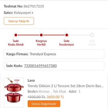 Kolaysepet Trendyol'dan İade Sürecinde Yaşanan Eksik Ürün Sorunu