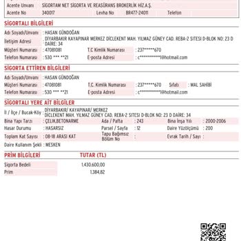 Türkiye Sigorta Mükerrer Olan DASK Poliçemi İpt Etmedi