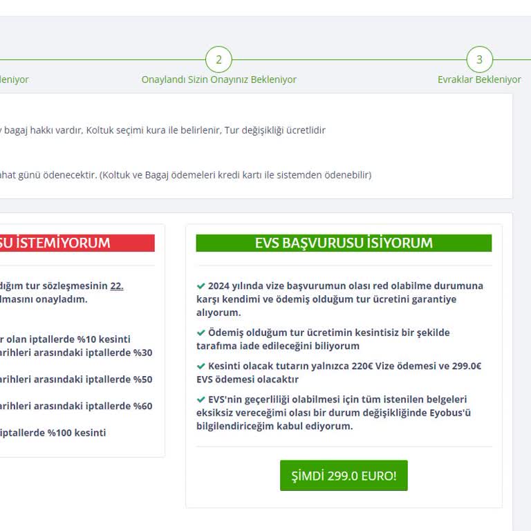 Eyobus Turizm Vize Red Nedeniyle Ücret İade Sorunu