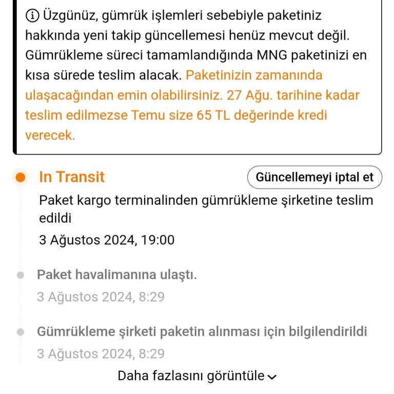 MNG Kargo Pişmanlıktır. Gumrukten Kargoları Almıyorlar
