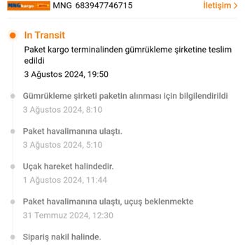 MNG Kargo MNG Gümrükten Ürünleri Teslim Alıp Müşteriye Teslim Etmiyor