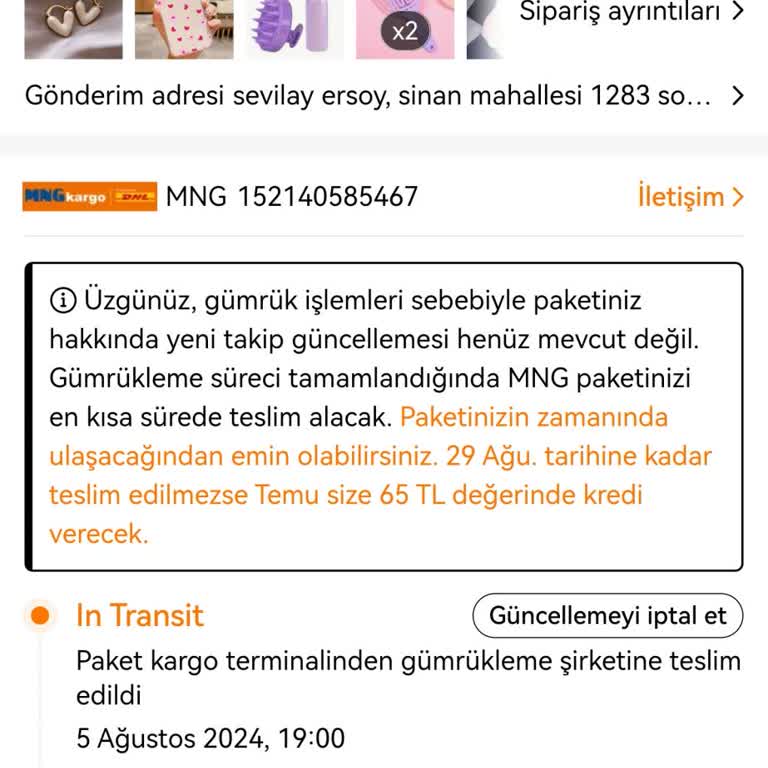 Temu Ürünlerim Gümrük Şikayeti