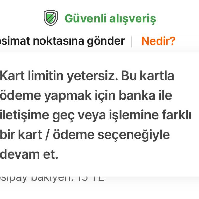 Ziraat Bankası Ziraat Genç Kart Limit Varken Yetersiz Uyarısı Alıyorum
