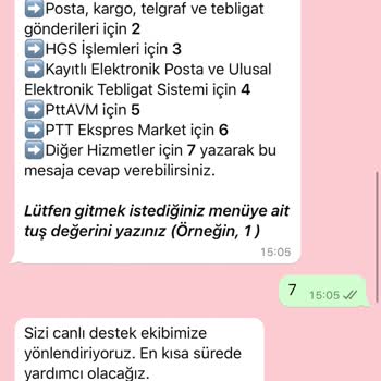 PTT Kargo PTT WhatsApp Hattı