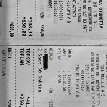 Astoria AVM'deki 2 Saatlik Ücretinin Yıkamaya Ait Olması Belirtilip...