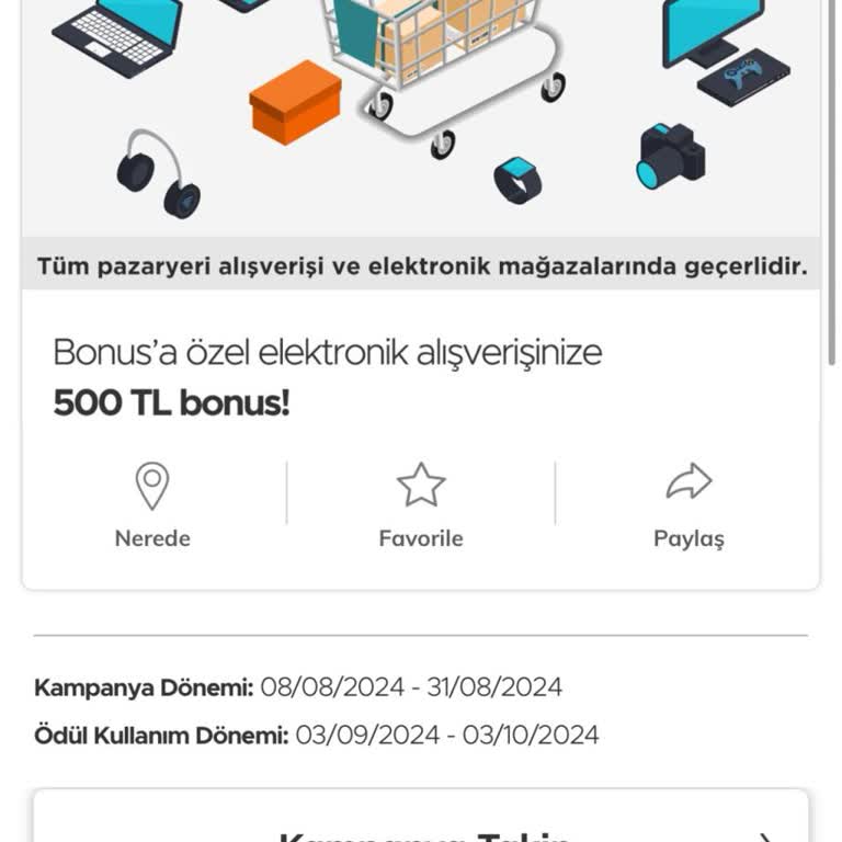 Garanti Bankası Elektronik Kampanyasından Bonusumu Vermiyor