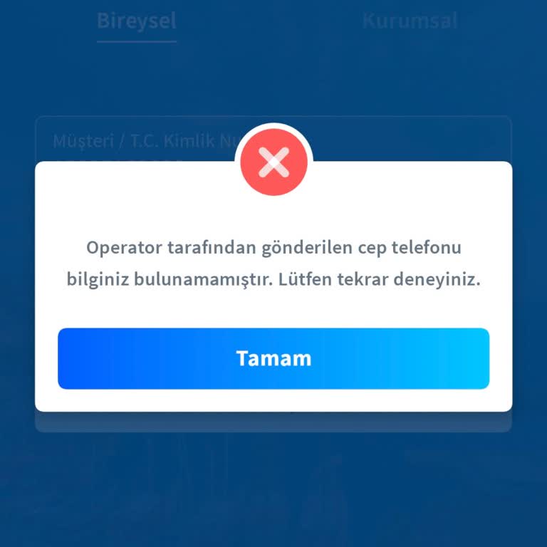 Halkbank Operatör Tarafından Gönderilen Cep Telefonu Bilginize Ulasilamamistir