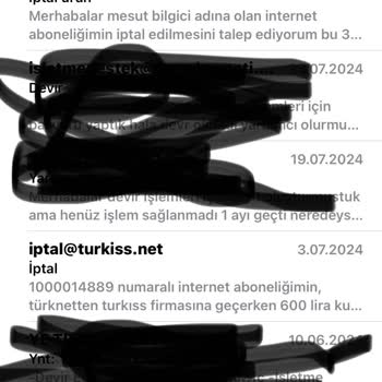 TURKISS Turkiss İnternet Sağlayıcısı İptal Sorunu