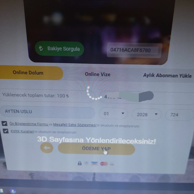 BURULAŞ Bursakart Online Dolum Yapılamıyor.