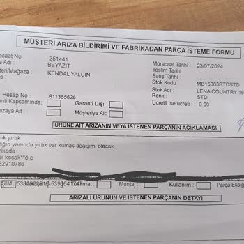 Gündoğdu Mobilya Bursa Yıldırım Şubesi'nden Aldığım Ürünlerde Sürekli Sorun Yaşıyorum