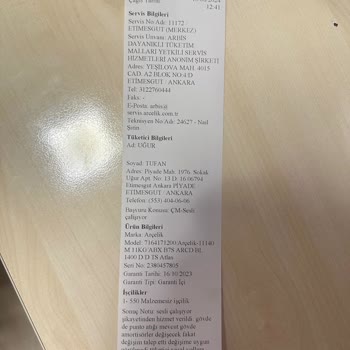 Arçelik Çamaşır Makinesi Sürekli Sarsıntı ve Sorunlar Yaşatıyor