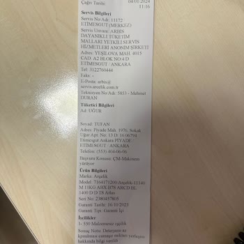 Arçelik Çamaşır Makinesi Sürekli Sarsıntı ve Sorunlar Yaşatıyor