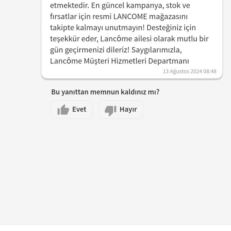 Lancome Ve Trendyol'dan Beklenmeyen Hizmet Kalitesi