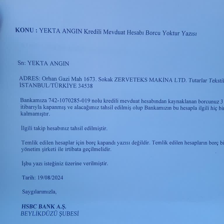 TBB (Türkiye Bankalar Birliği) TBB Türkiye Bankalar Birliğine HSBC Bank Kaydımın Kaldırılması