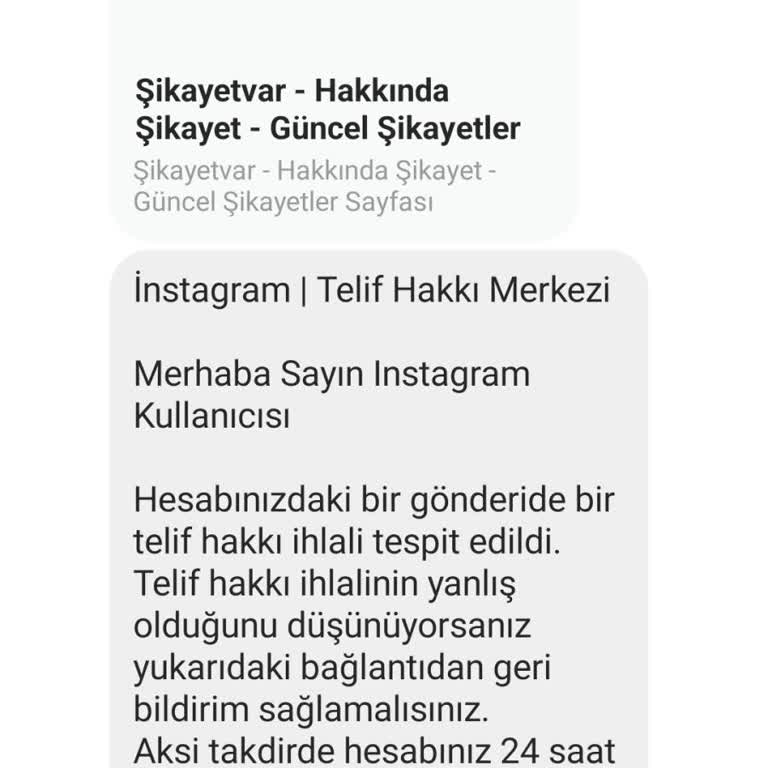 Instagram'da Şikayet Var Gerçek Dışı Sayfa