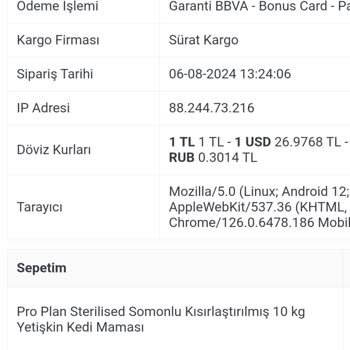 SecoVet Sipariş Verdiğim Kedi Maması