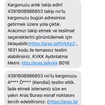 Aras Kargo Kargom Teslim Edilmiş Görünmesine Rağmen Edilmedi