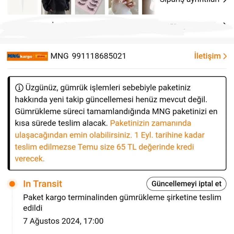 Temu Kargom Gereğinden Fazla Süredir Gümrükte!