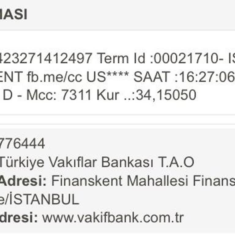 VakıfBank Yurt Dışı İnternet Harcaması