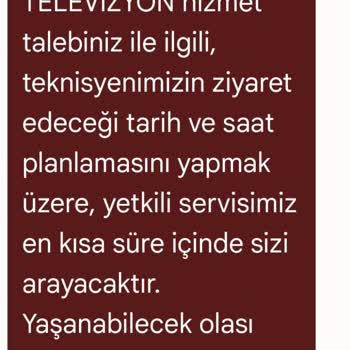 Vestel Marka TV İçin Servisin İşbilmezliği