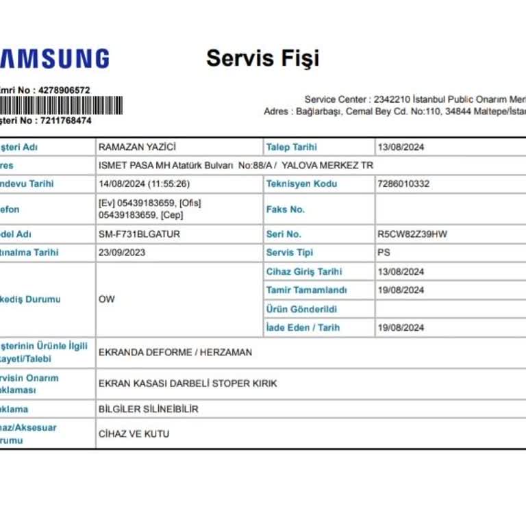 Samsung Servis Hizmetlerinin Yalanları