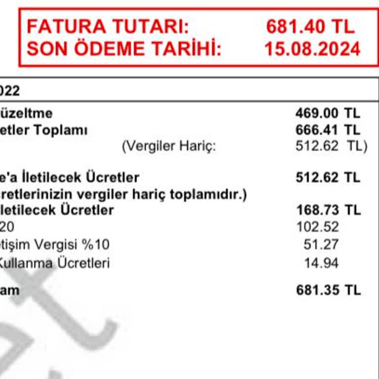 Faturada Belirsiz Tutar ve Gecikme Faizi Sorunu