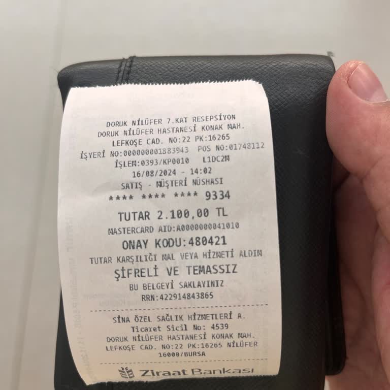 Doruk Nilüfer Hastanesi Fatura Talebine Dönüş Yapılmıyor, Bu Kadar Zor Olmamalı.