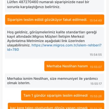 Migros Sanal Market Ürünler 24 Saattir Teslim Edilmedi.