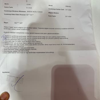 Atasun Optik'teki Rayban Gözlük Camı Kalitesiz Çıktı Ve 3 Ayda Çizildi