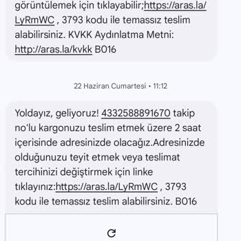 Aras Kargo Dağıtım Bölgesi Sorunu Ve Müşteri Hizmeti Şikayeti