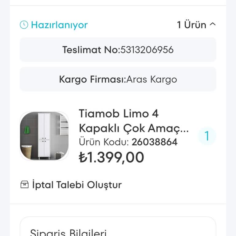 A101 Com TR Tarafından Teslim Edilemeyen Ürün