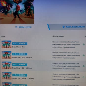 Brawl Stars Vatangame "Ebeveyn Kontrolündeki Hesaplara Alım Hakkınız Kalmamıştır"